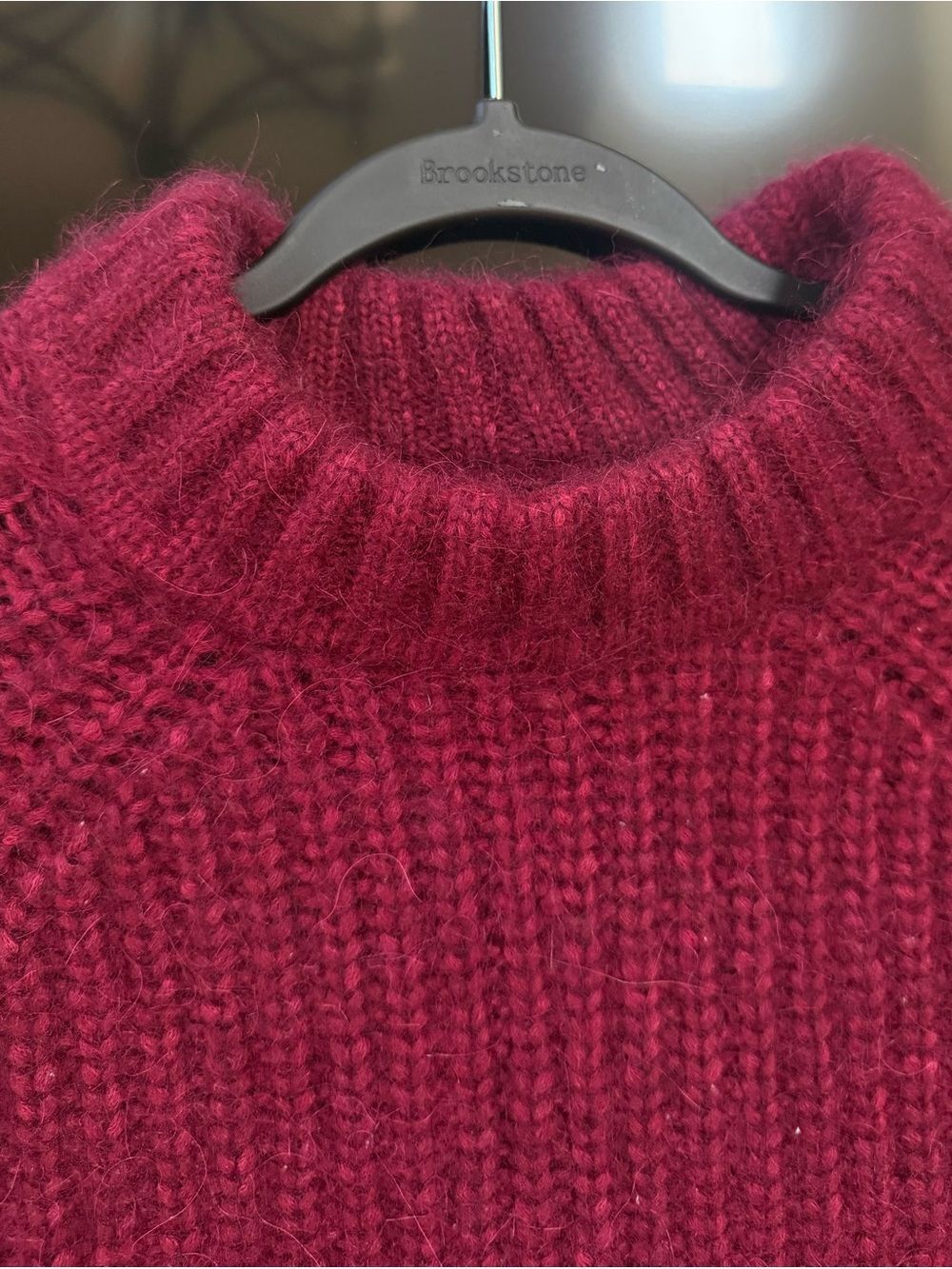 AYR The Spark Mock Neck Maroon Chunky Knit Sweater - Picture 5 of 10